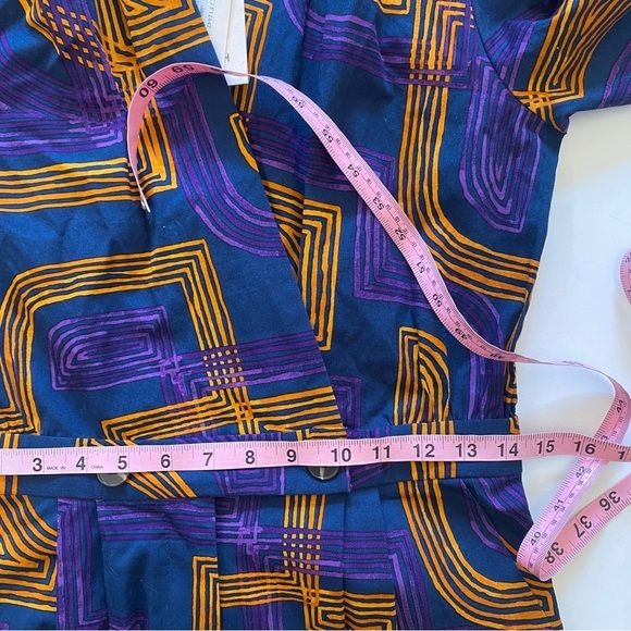 FRNCH || Rachelle Jackie Jumpsuit in Maze Abstract Pattern Orange Purple Blue S