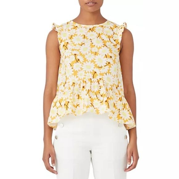 Kate Spade || Kate Daisy Flounce Top Floral Yellow Gold 00