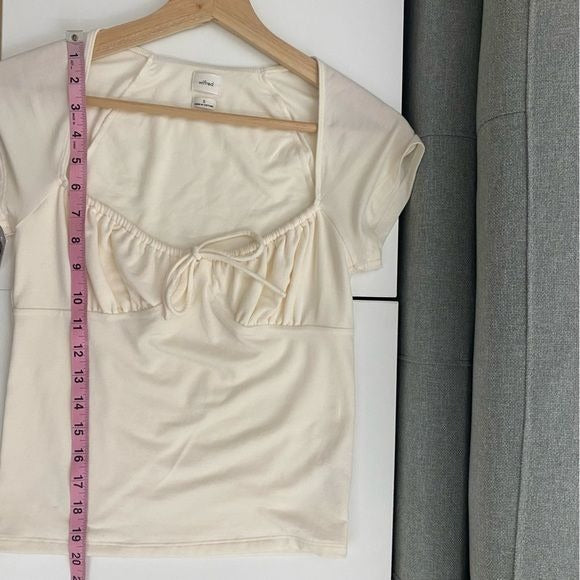 Aritzia || Wilfred Surprise Sweetheart Jersey Babydoll Peasant Tee Birch S NWT