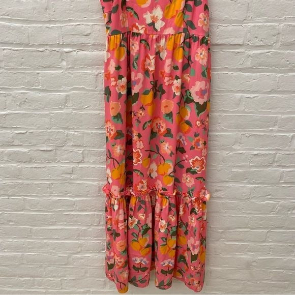 CROSBY by Mollie Burch || Byrdie Dress Paros Lemons Smocked Floral Maxi M NWT