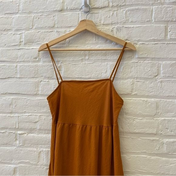 Zara || Strappy Tank Tiered Sundress Midi Orange Small