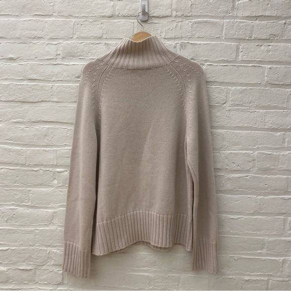 ‘S Max Mara || Mantova Cashmere Blend Mockneck Turtleneck Sweater Beige Large