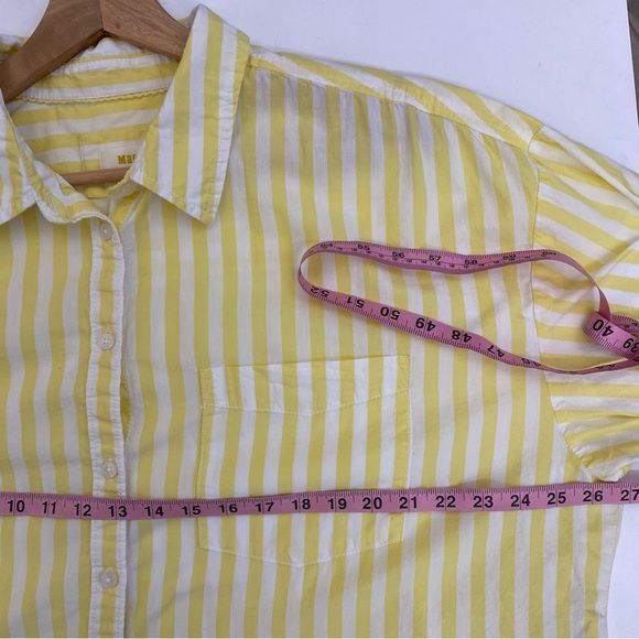 Anthropologie || Maeve The Bennet Buttondown Striped Button Down Shirt Yellow XL