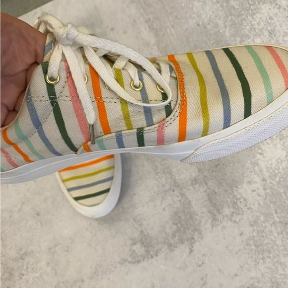 Anthropologie || Keds x Rifle Paper Co. Anchor Sneakers Happy Stripe Rainbow 8.5