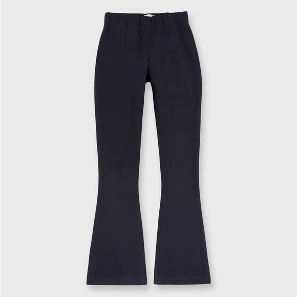 Ann Mashburn || Faye Flare Cropped Pant in Navy Ponte Knit Small