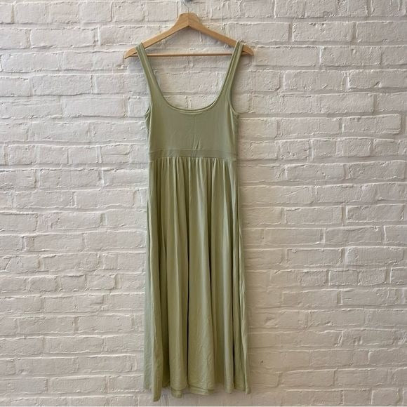 Aritzia || Wilfred Market Midi Jersey Tank Dress Light Green Small