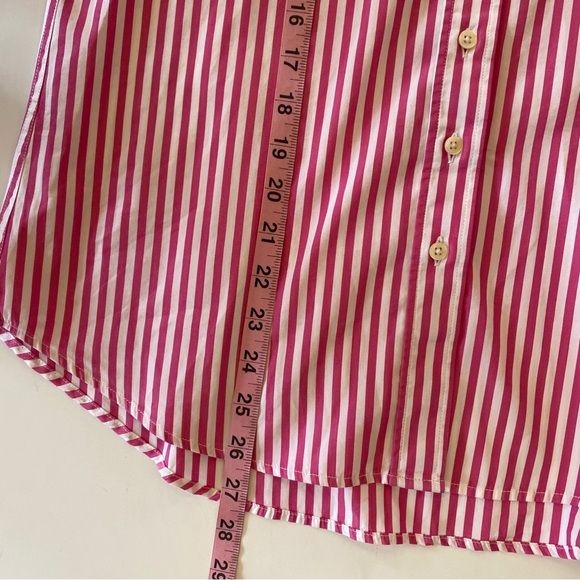 The Shirt by Rochelle Behrens || The Boyfriend Shirt Button Down Pink Stripe XS