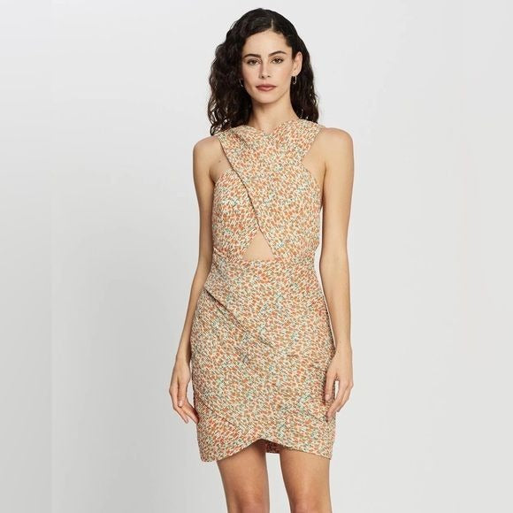 Significant Other || Capri Cutout Crepe Mini Dress in Carnation Floral US 6 NWT