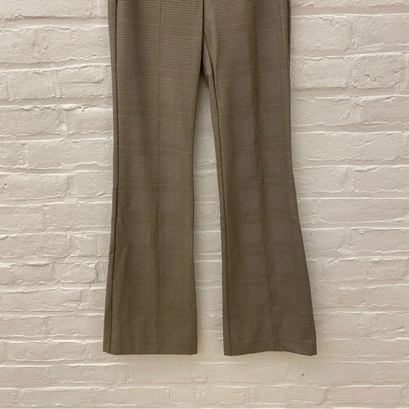 rag & bone || Simone Plaid Slim Fit Flare Pants in Beige Tan Plaid 2 NWT