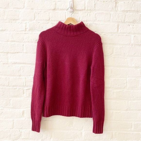 J. Crew || Mockneck Sweater in Supersoft Yarn Isabel Burgundy Red Small