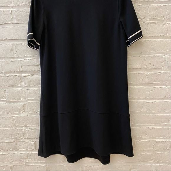 Rag & Bone || Thatch Crepe Shift A-Line Mini Dress Ringer Neckline Black XS