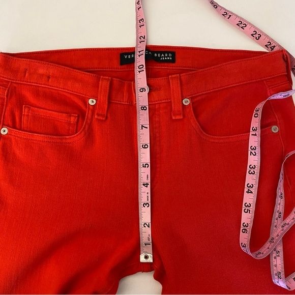 Veronica Beard || Brooke Cropped Jeans Neon Red 29