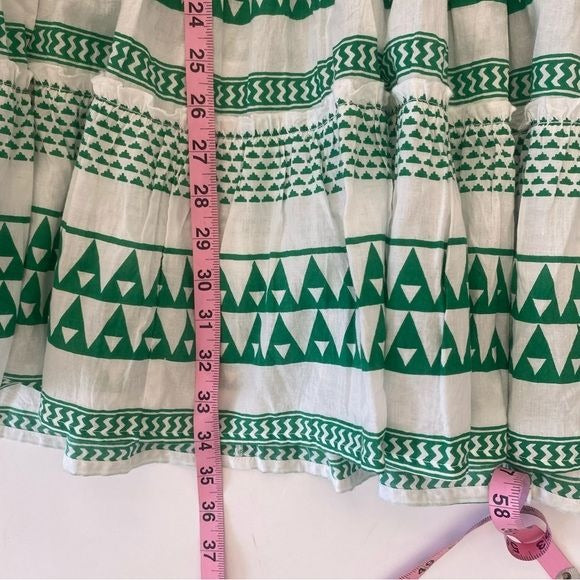 Tuckernuck || Bindi Salma Dress in Green White Print Tiered Mini XS