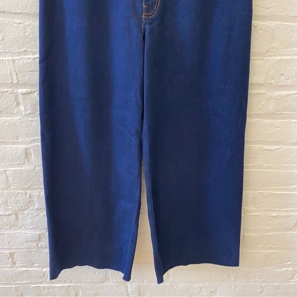 Anthropologie || High Rise Wide Leg Raw Hem Trouser Jeans Dark Wash Blue 31