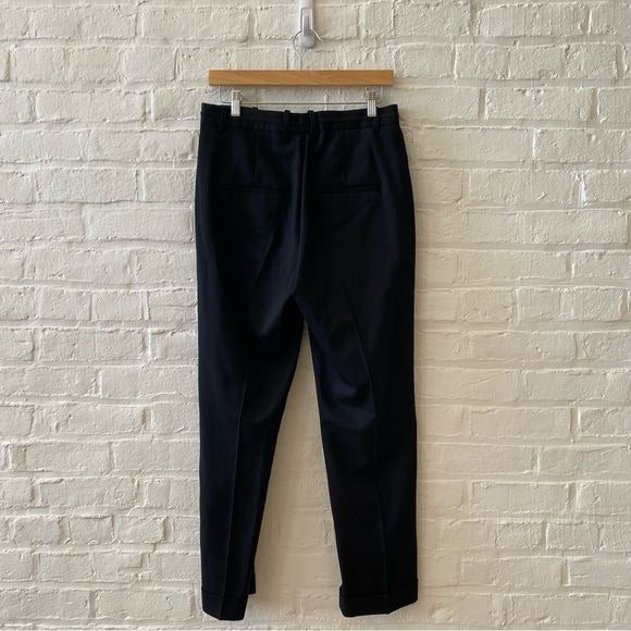 The Kooples || Cropped Stretch Ankle Pants Banded Waist Black 40