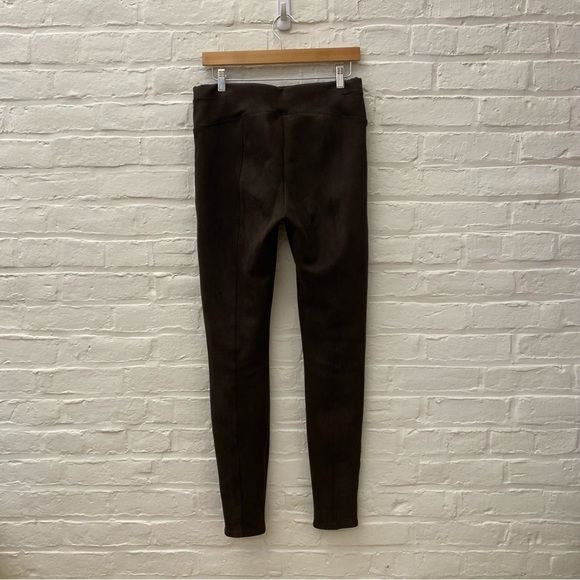 Spanx || Faux Suede Leggings in Dark Brown Large