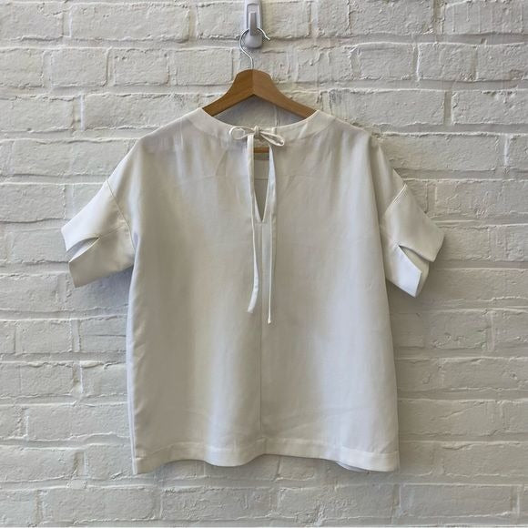 Madewell || Crepe Premiere Bow Back Tee White XS