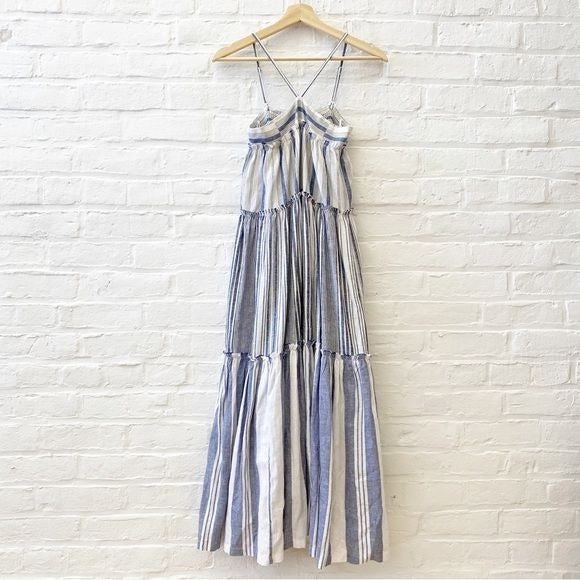 J. Crew || Chambray Stripe Tiered Dress XS