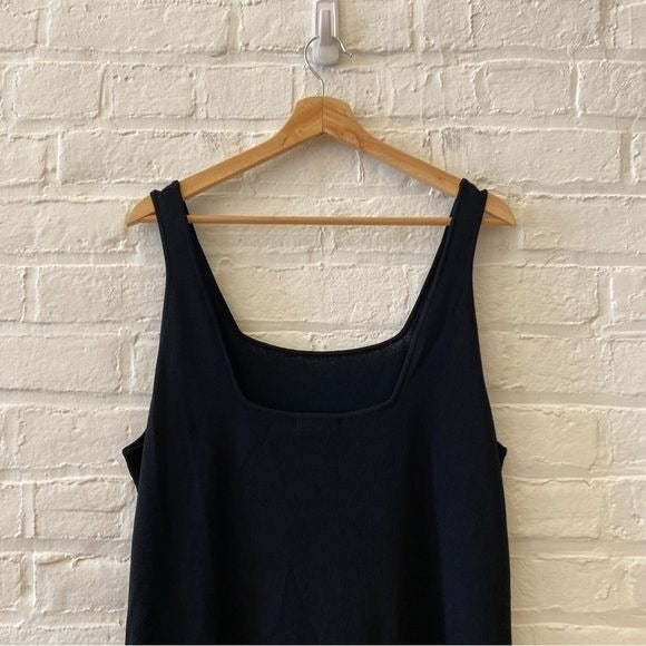 Universal Standard || Knitted Tank Dress Solid Basic Stretch Black NWT