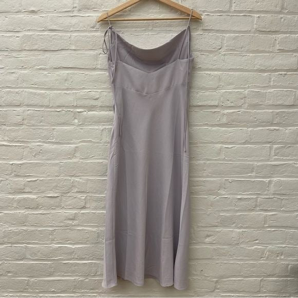 Love, Bonito || Adrianna Cowl Neck Midi Cocktail Slip Dress Lavender 6 NWT