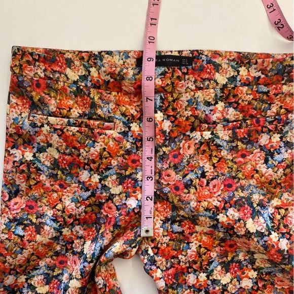 Zara || Two Piece Matching Suit Floral Blazer Pants Red Pink XS / S