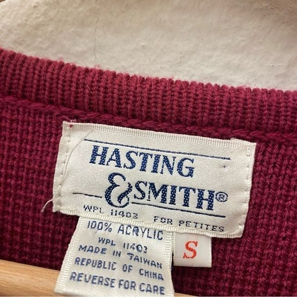 Vintage Hasting & Smith || Knit Lady Jacket Style Cardigan Pink Small Petite