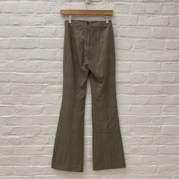 rag & bone || Simone Plaid Slim Fit Flare Pants in Beige Tan Plaid 2 NWT