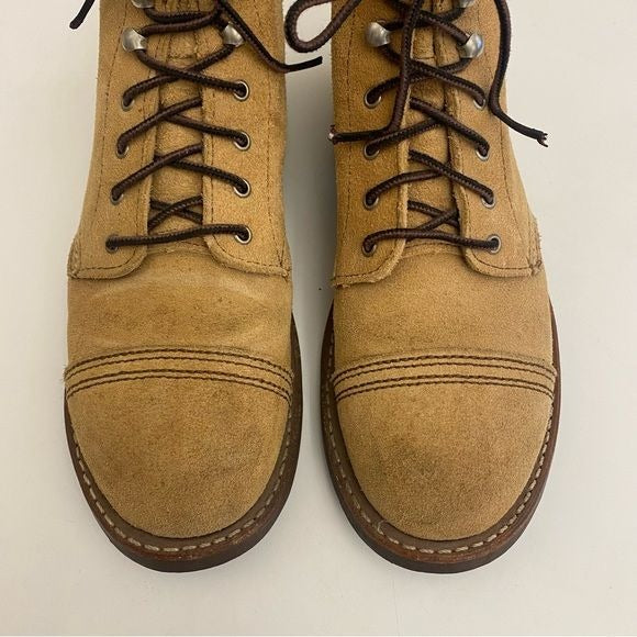 Red Wing Shoes || Iron Ranger 3368 Lace Up Boots Mohave Rough Leather Tan 7.5