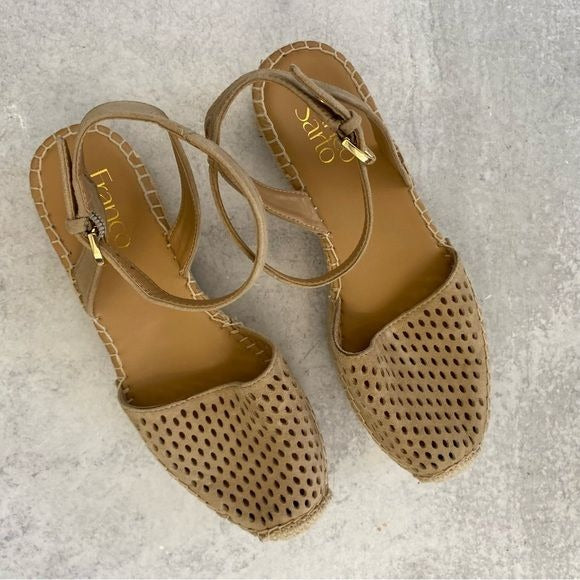 Franco Sarto || Lariza Perforated Espadrille Platform Sandal Perforated Tan 6