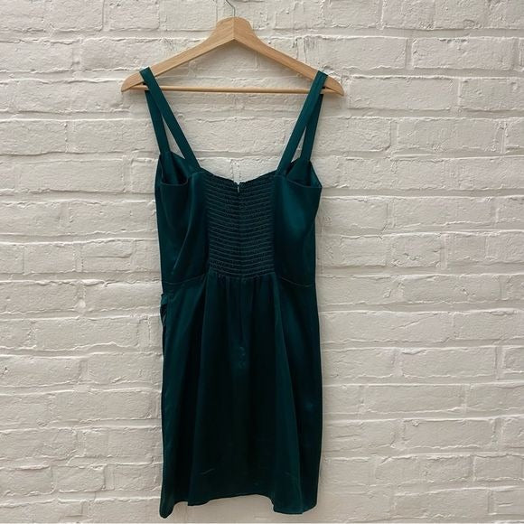 Reformation || Fonda Corset Silk Mini Dress Emerald Green 8