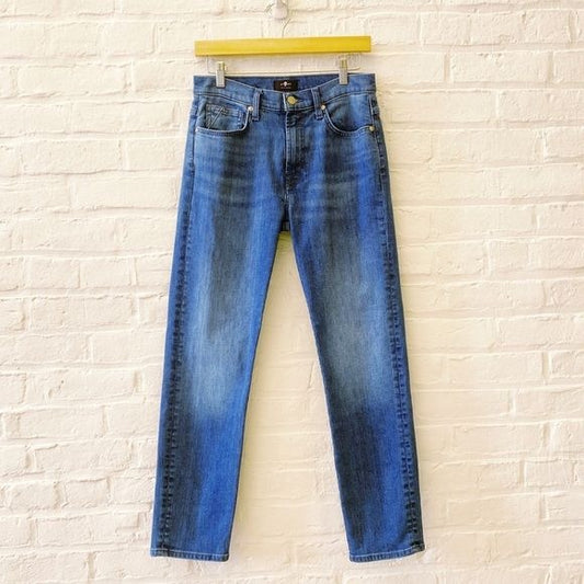 7 For All Mankind || Peggi Boyfriend Straight Jeans in Aphrodite Blue 28