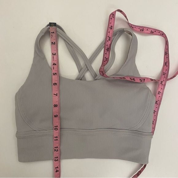 Lululemon || Energy Bra Long Line Ribbed Medium Support B–D Cup Stargaze Gray 6