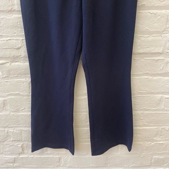 Ann Mashburn || Faye Flare Cropped Pant in Navy Ponte Knit Small