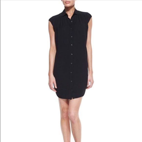 Helmut Lang || Button Front Shirt Dress Black Small