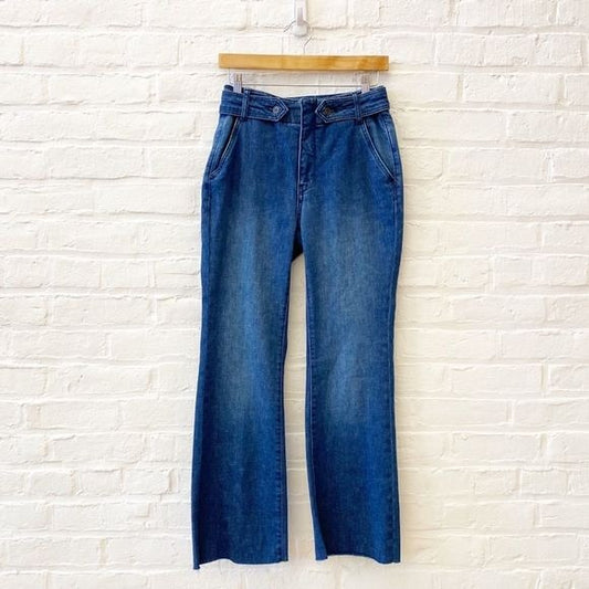 Anthropologie || Pilcro Raw Hem Trouser Tab Jeans Blue 27