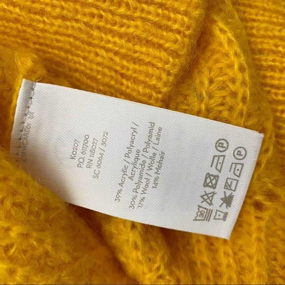 Boden || Hadley Pointelle Mohair Blend Sweater Happy Golden Yellow Small