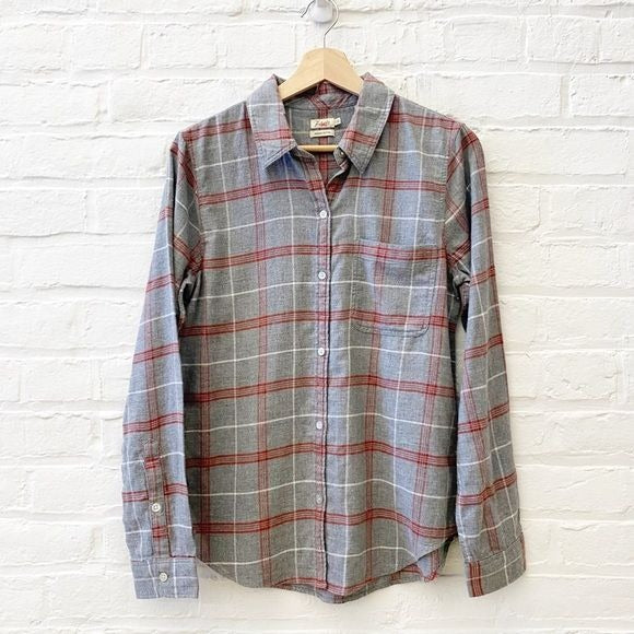 Faherty || Classic Flannel Shirt in Gray Juliet Plaid Gray Small