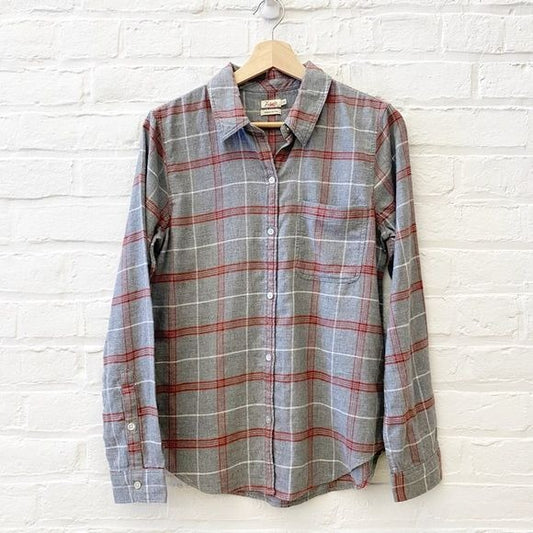 Faherty || Classic Flannel Shirt in Gray Juliet Plaid Gray Small