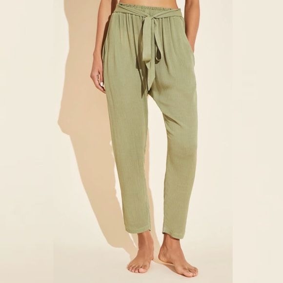 eberjey || Hudson Breezy Weave Beach Pant in Pear Green Medium