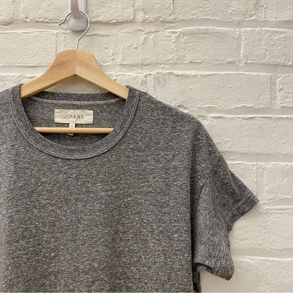 THE GREAT. || The Shirttail Tee in Heather Gray Size 0 XS