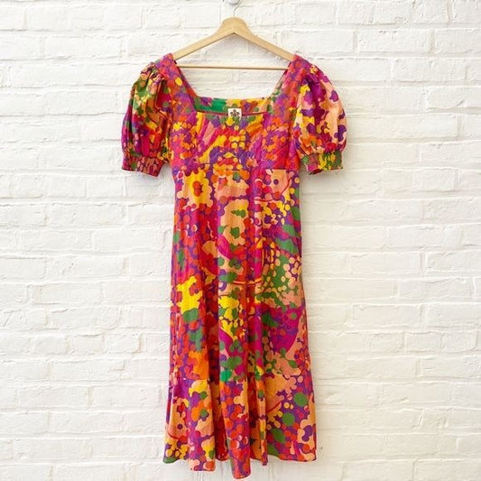 Anthropologie || Roopa Pemmaraju Floral Quilted Midi Dress Multi XS NWT