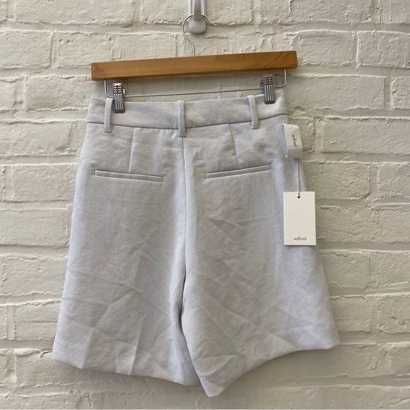 Aritzia || Wilfred Effortless 7” High Rise Pleated Trouser Shorts Gray 2 NWT