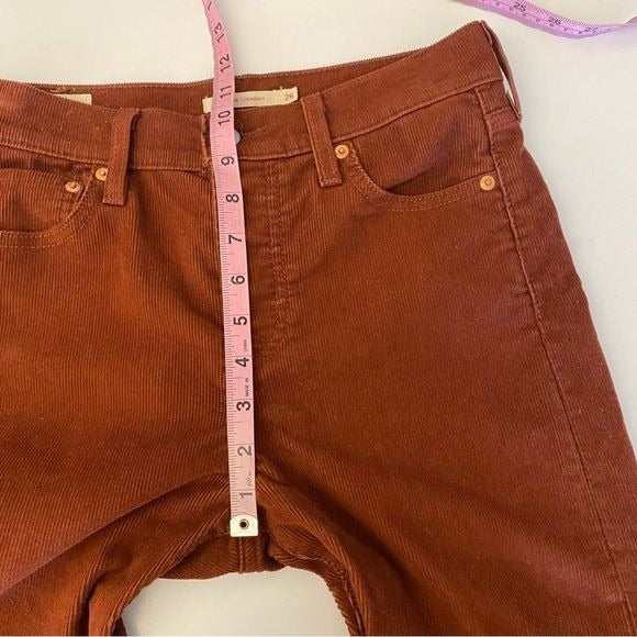 Levi's || Wedgie Straight Corduroy Pants Jeans Rust Orange Brown 26