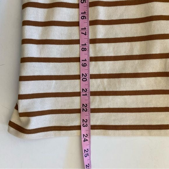 Sezane || Colette Mariniere Top Shirt in Ecru Camel Stripe Medium