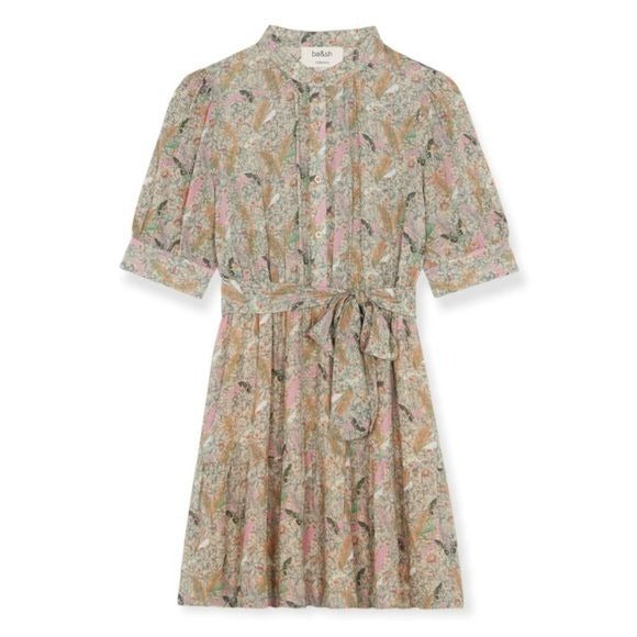 ba&sh || Jasmine Belted Botanical Shirt Dress 0 XS