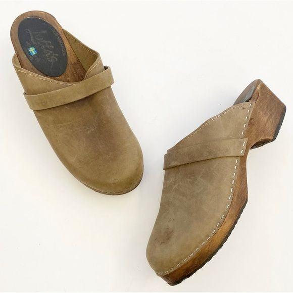 Lotta From Stockholm || Leather Clogs Tan Beige Brown 39