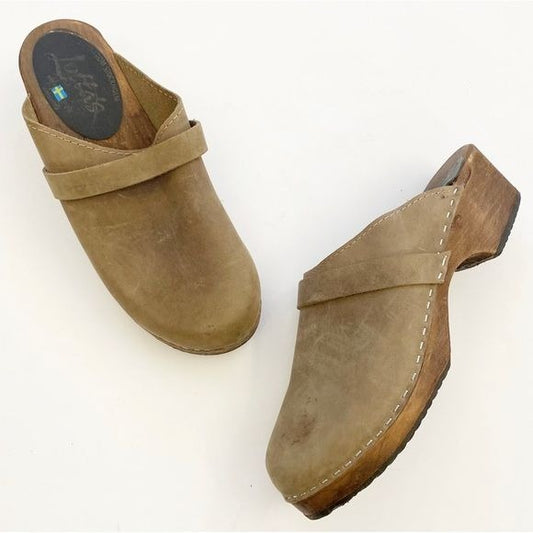 Lotta From Stockholm || Leather Clogs Tan Beige Brown 39