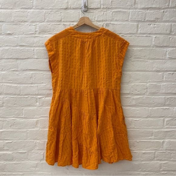 Anthropologie || Maeve Juliet Tiered Tunic Dress in Orange Small