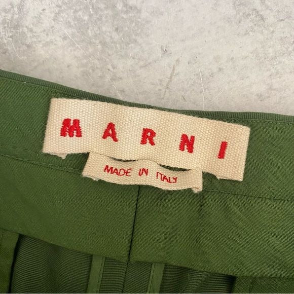 Marni || Tapered Ankle Trousers Pants Green 44 IT US 8