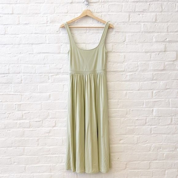 Aritzia || Wilfred Market Midi Jersey Tank Dress Light Green Small